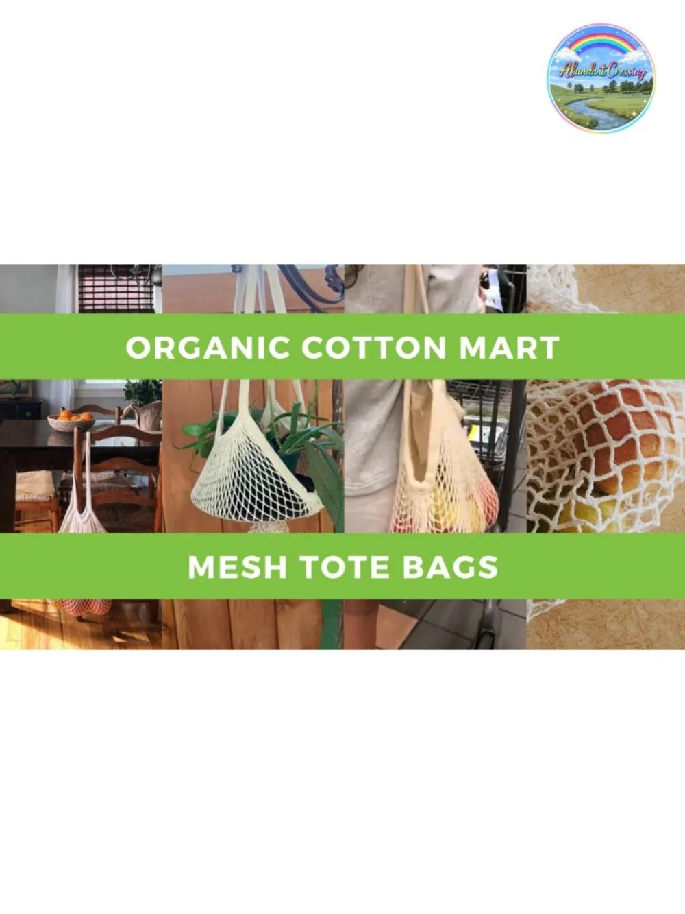 Reusable Organic Cotton Mesh Produce & Onion Storage Bags, Eco-Friendly